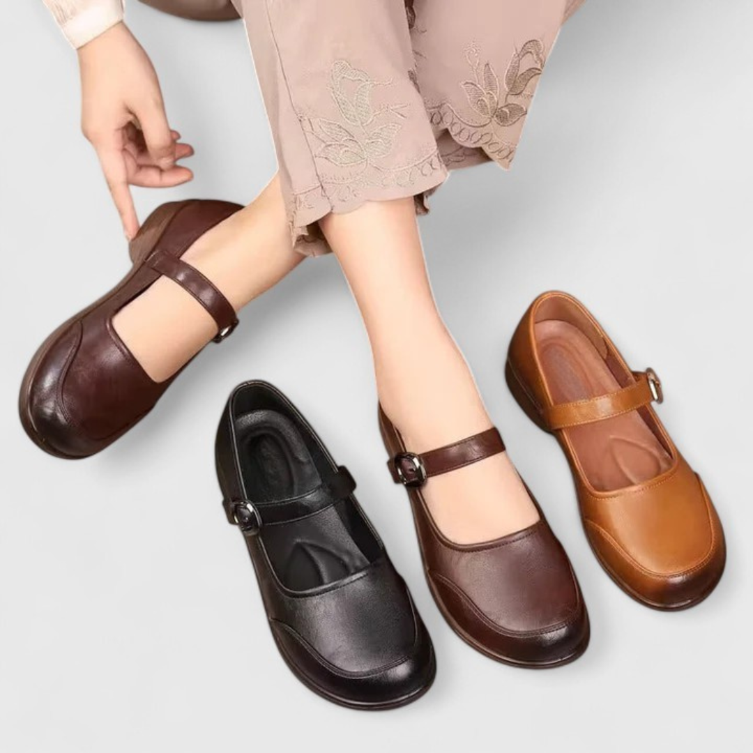 Daniela | Damen Vintage Slip-on Schnalle Mary Janes