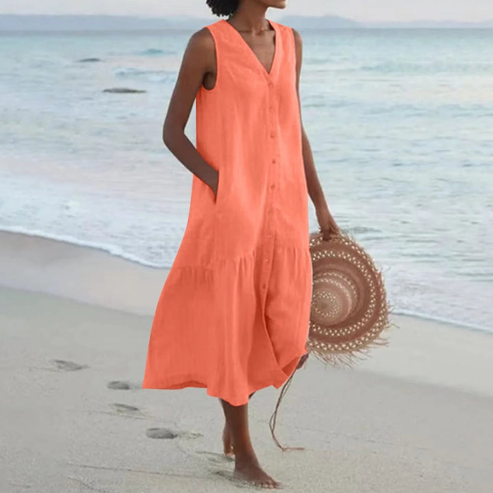 Geraldine | Damen Lässiges Strandkleid Mit Bauchabdeckung