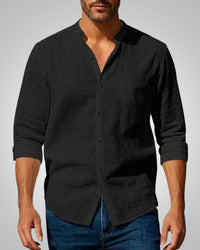 Maximilian | Chemise d'été slim fit à col montant pour homme  