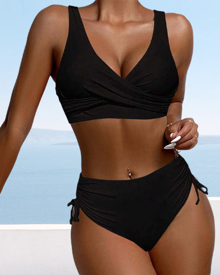 Alexandra | Damen Sommer V-Ausschnitt Bikini Badeanzug