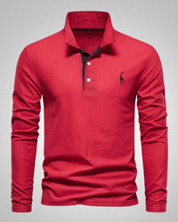 Emrey | Men's casual long-sleeve polo shirt with button placket