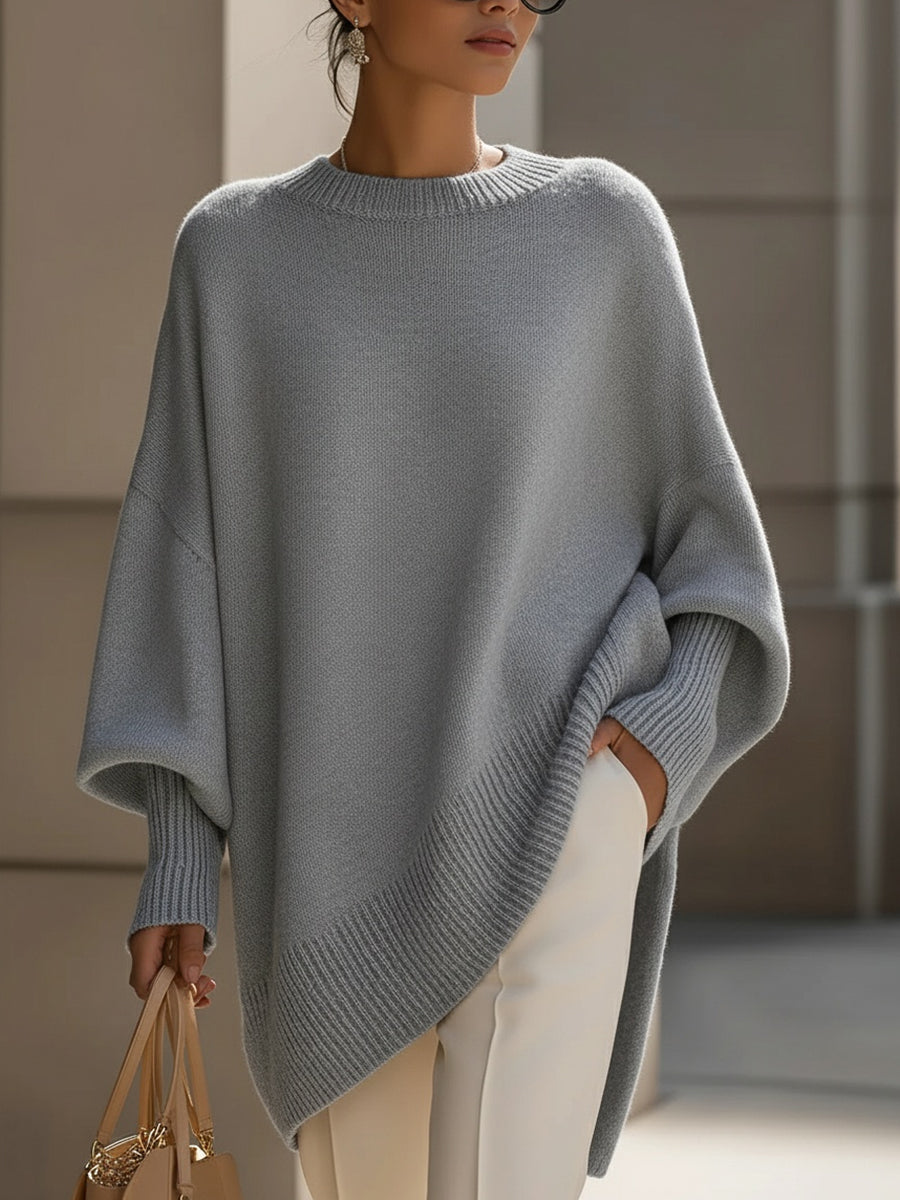 Samantha | Damen Oversized Fledermausärmeln Strickpullover