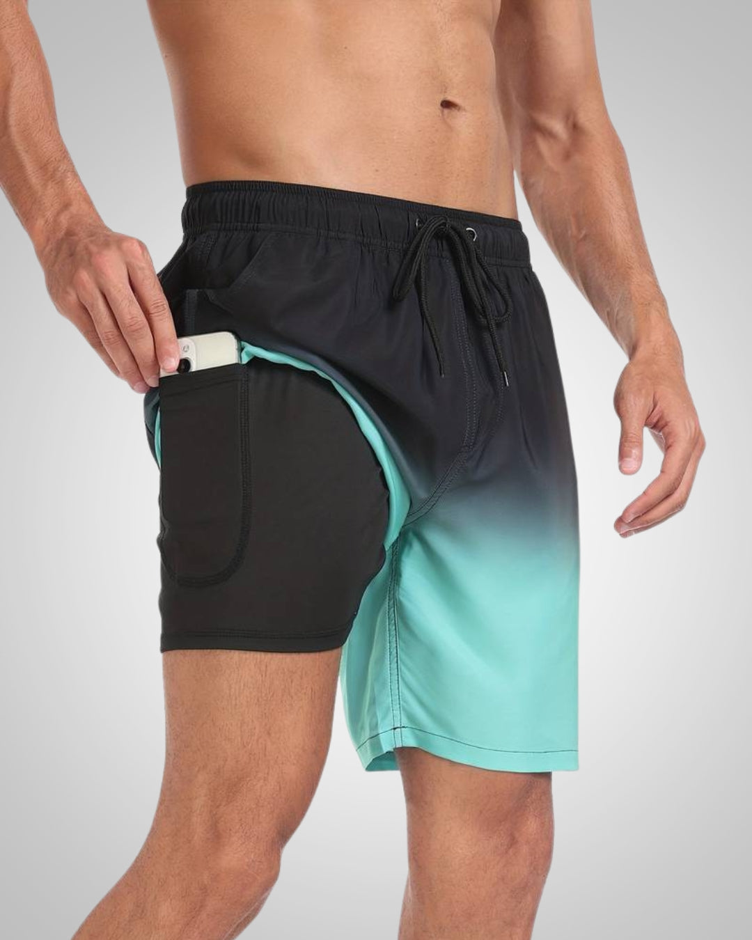 Hanery | Herren Sportliche Slim-Fit Badehose Mit Innenshorts
