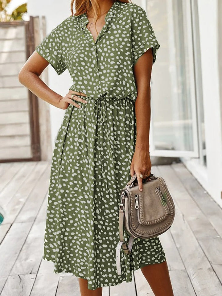 Felicitas | Damen Lässiges Bedrucktes Hemdkleid