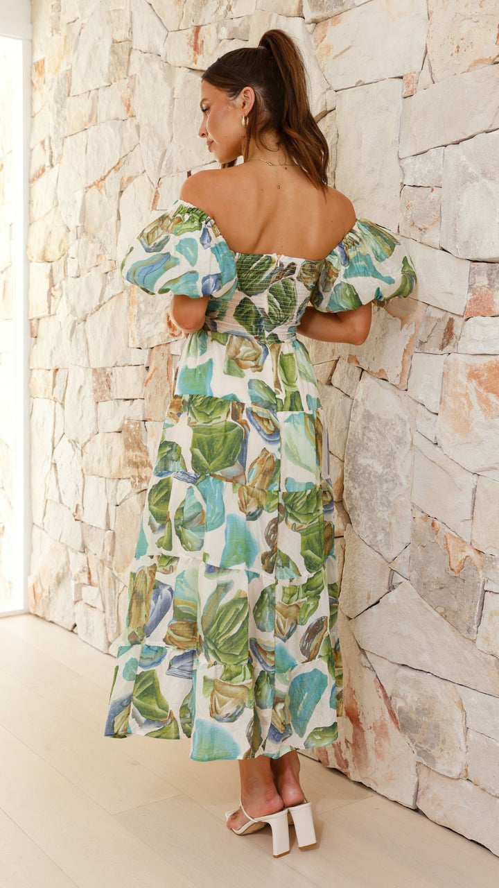Anabiya | Damen Sommer Bedrucktes Hochzeitsgastkleid