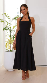 Editha | Elegante abito maxi da donna senza maniche a linea svasata