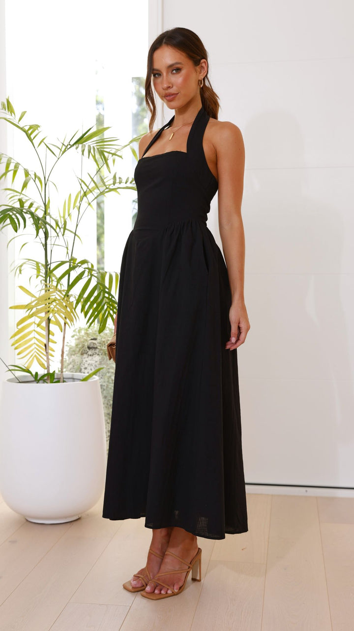 Editha | Elegante abito maxi da donna senza maniche a linea svasata