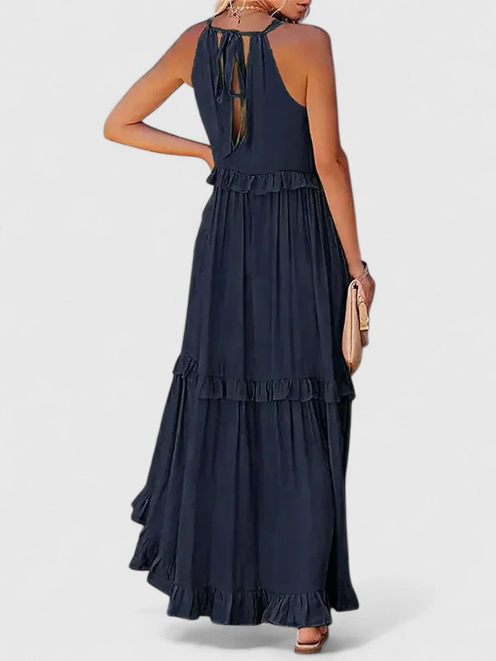 Madeleine | Damen Elegantes Drapiertes Maxikleid