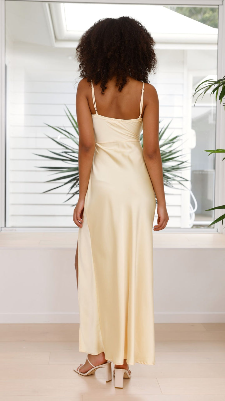 Elsa | Damen Elegantes Spaghettiträger Hochzeitsgastkleid
