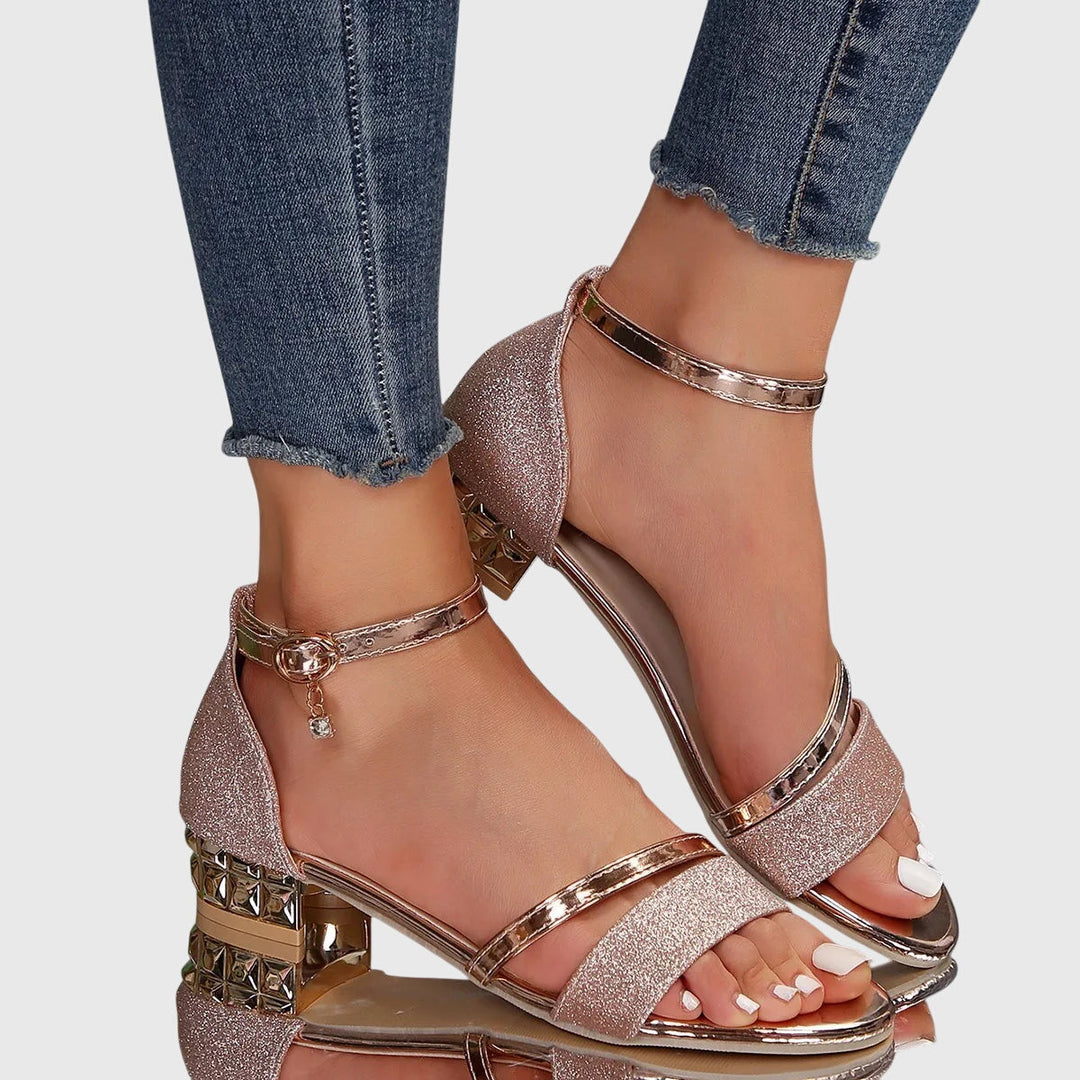Yara | Damen Orthopädische Riemchen Sandalen mit niedrigem Absatz