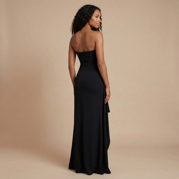 Piper | Damen Elegantes Trägerloses Hochzeitsgäst Maxikleid