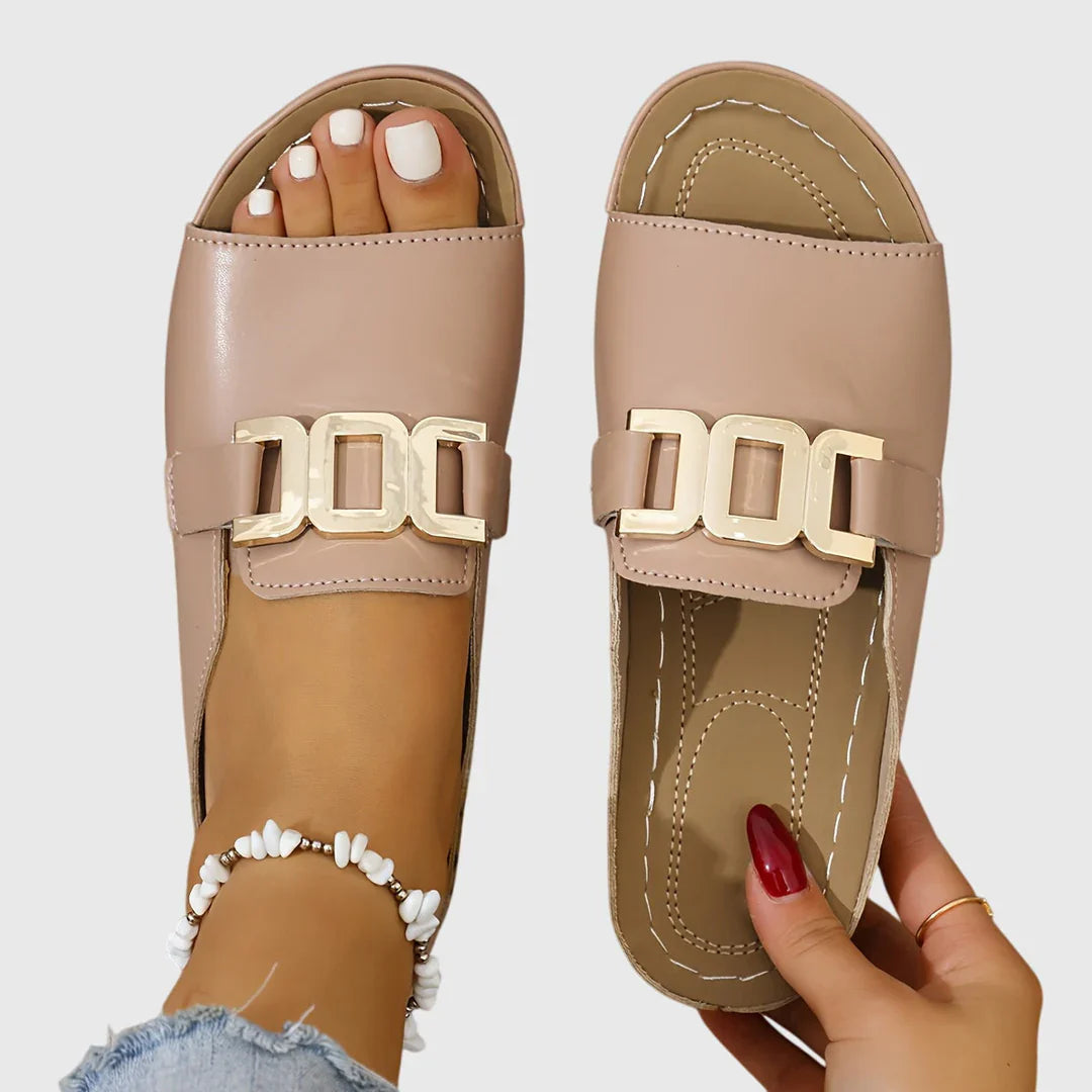 Corinne | Damen Orthopädische Slip-On Sandalen Mit Schnalle