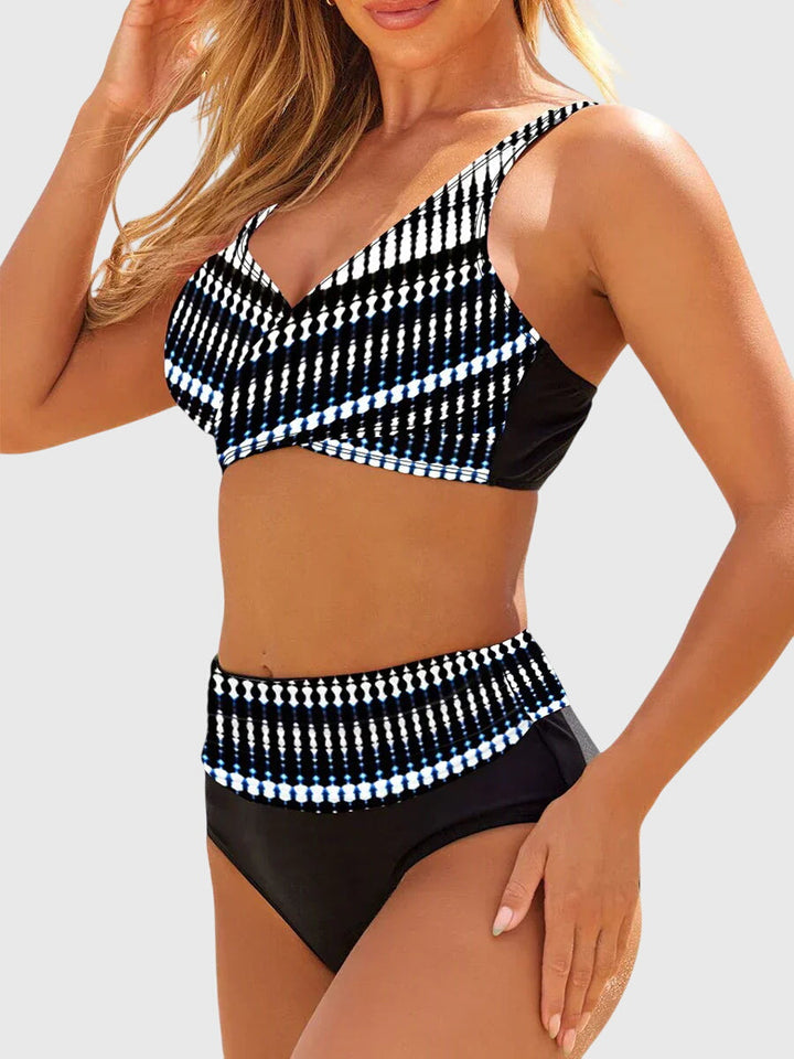 Marie | Damen Sommer V-Ausschnitt High Waist Bikini