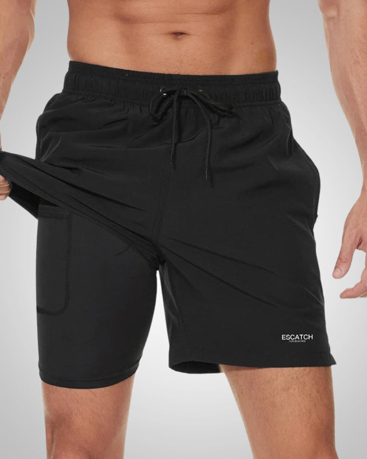 Rahul | Herren Sportliche Slim-Fit Badehose Mit Innenshorts