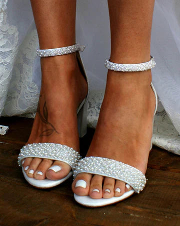 Ivonne | Damen Sommer Hochzeitsgast Sandaletten Mit Absatz