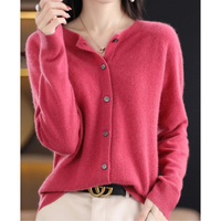 Karina | Damen Elegantes Winter Kaschmir-Strickjacke