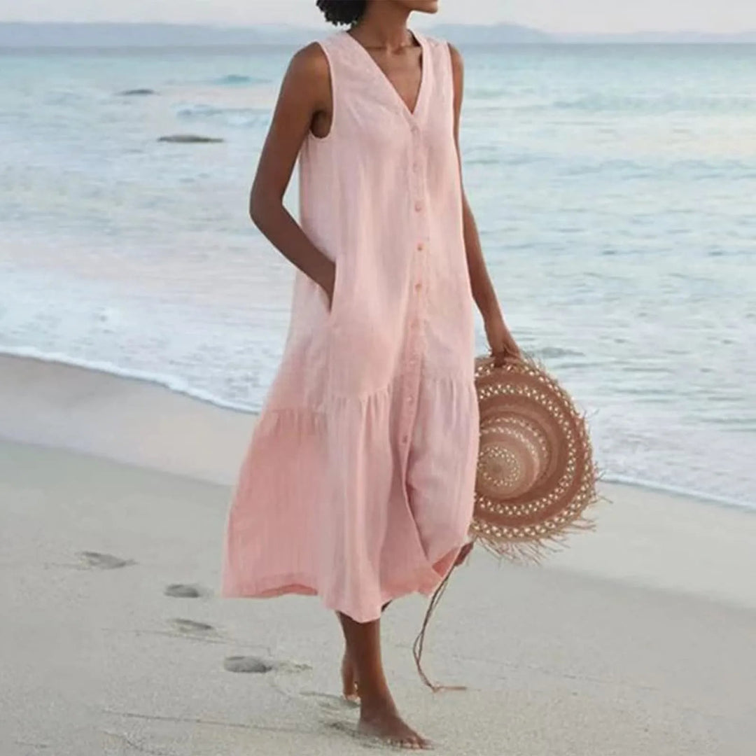 Geraldine | Damen Lässiges Strandkleid Mit Bauchabdeckung
