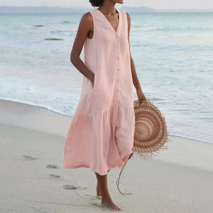 Geraldine | Damen Lässiges Strandkleid Mit Bauchabdeckung
