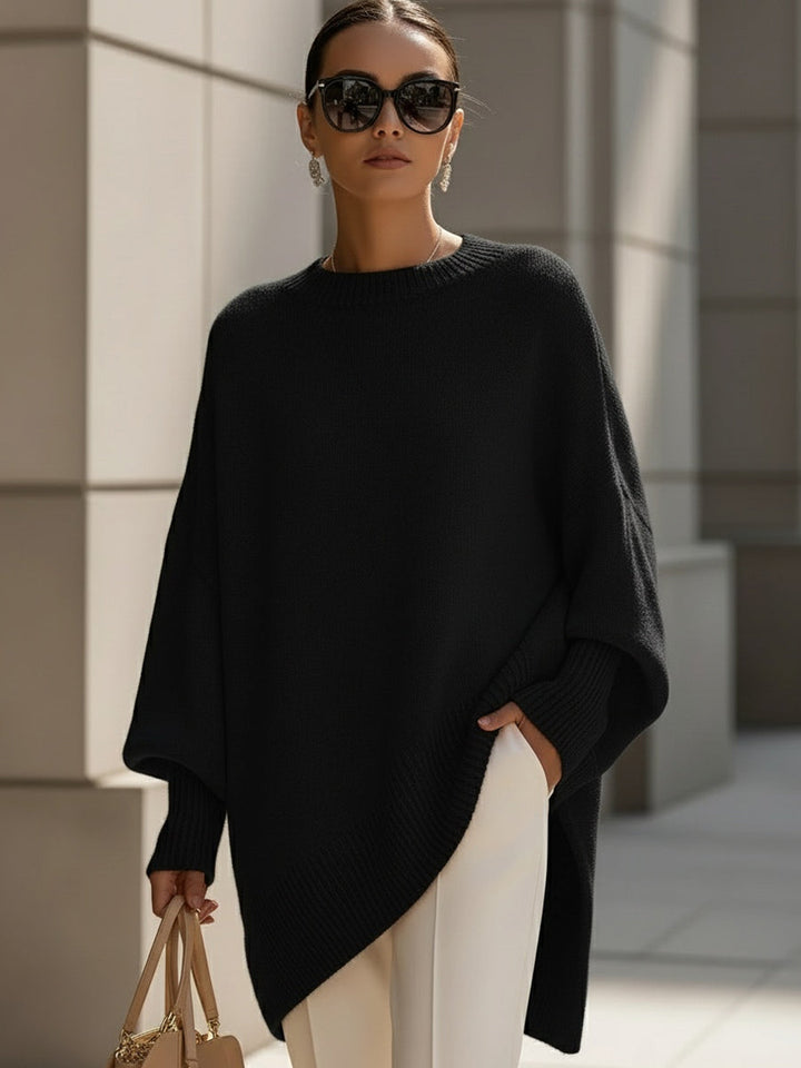 Samantha | Damen Oversized Fledermausärmeln Strickpullover