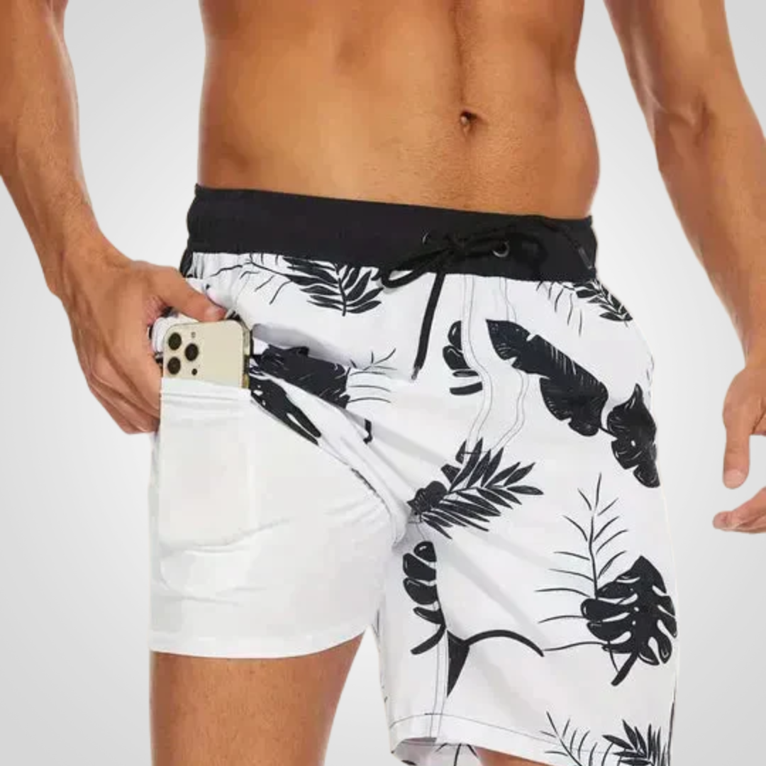 Damian | Herren Sportlicher Slim Fit Badehose mit Innenfutter