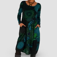 Karin | Damen Bedrucktes Lässiges Maxikleid