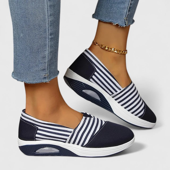 Sara | Baskets orthopédiques à plateforme rayées pour femme