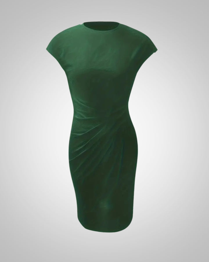 Isla | Damen Elegant Rundhalsausschnitt Bodycon Midi Kleid