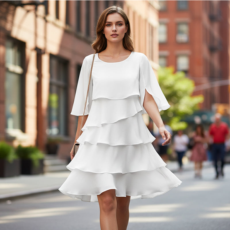 Lea | Damen Volant Lässiges Sommerkleid