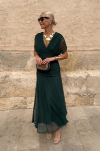 Everly | Damen Elegantes Geblümtes Off-Shoulder Maxikleid