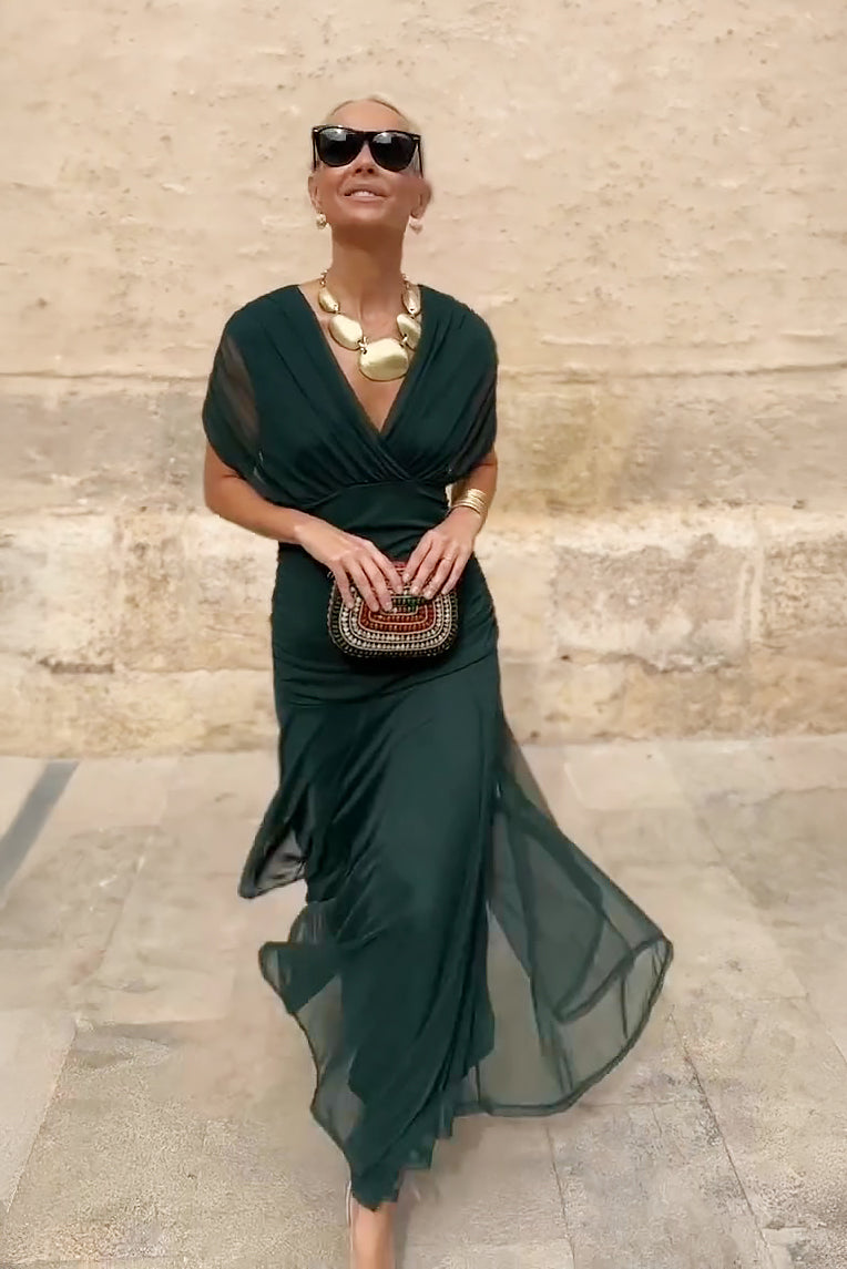 Everly | Damen Elegantes Geblümtes Off-Shoulder Maxikleid