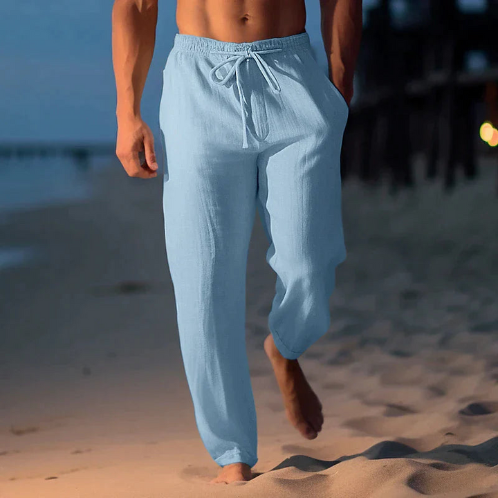 Philipp | Herren Kordelzug Leinen Sommer Hose