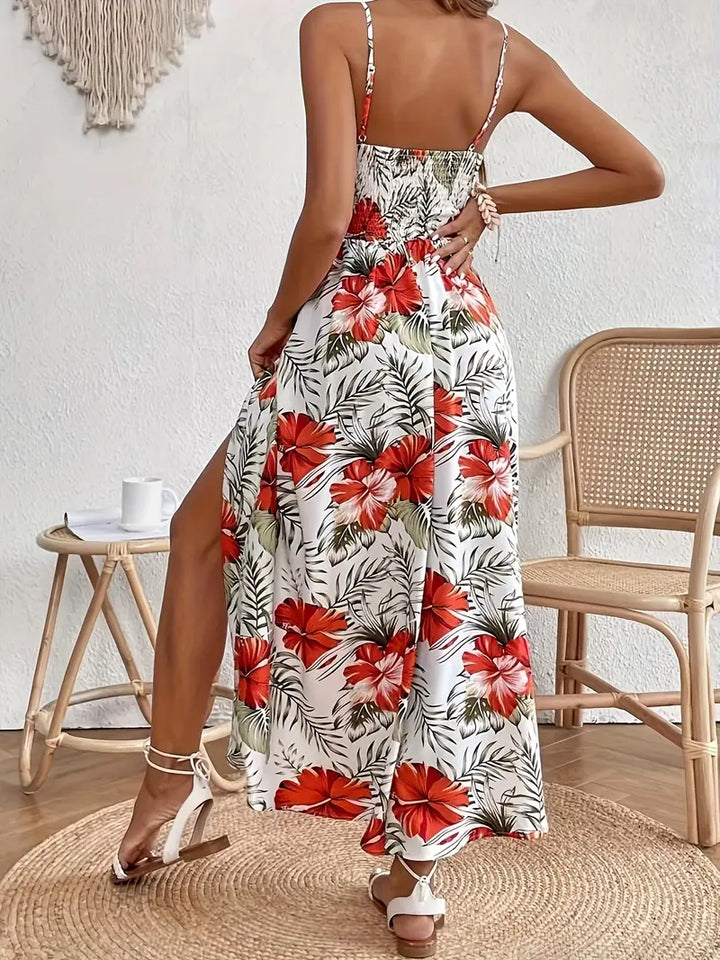 Franziska | Damen Elegant Tropisches Hochzeitsgastkleid