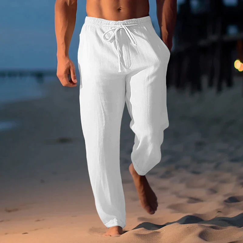 Philipp | Herren Kordelzug Leinen Sommer Hose