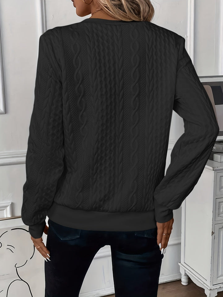 Cäcilia | Women's Casual Zip-Up Cable Knit Sweater