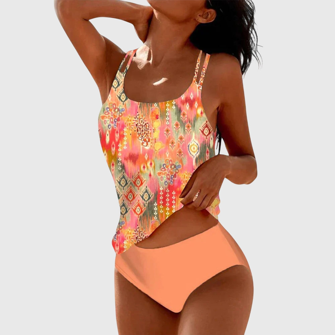 Verena | Damen Bedrucktes Boho Sommer Tankini-Set