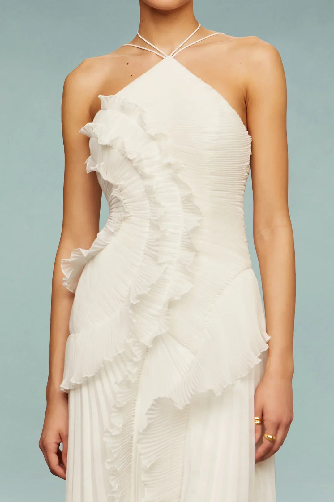 Alina | Damen Halterneck Maxi Sommerkleid