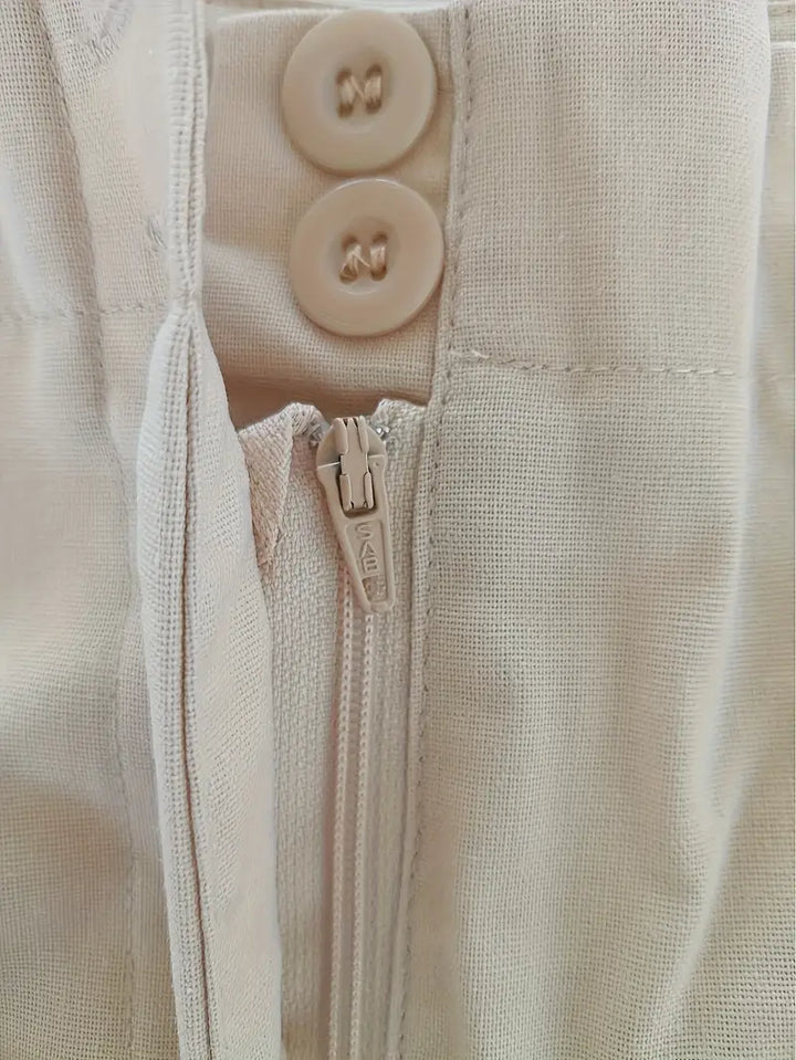 Karin | Damen Ärmelloses Zweiteiliges Leinen Set