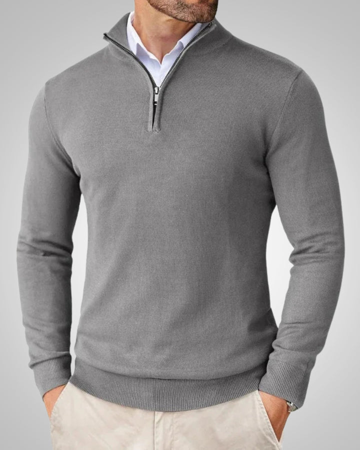 Kevin | Herren Schlanker Quarter Zip Pullover in Smart Casual Optik