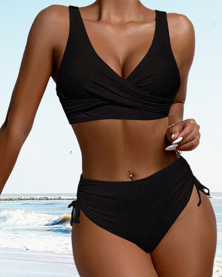 Alexandra | Damen Sommer V-Ausschnitt Bikini Badeanzug