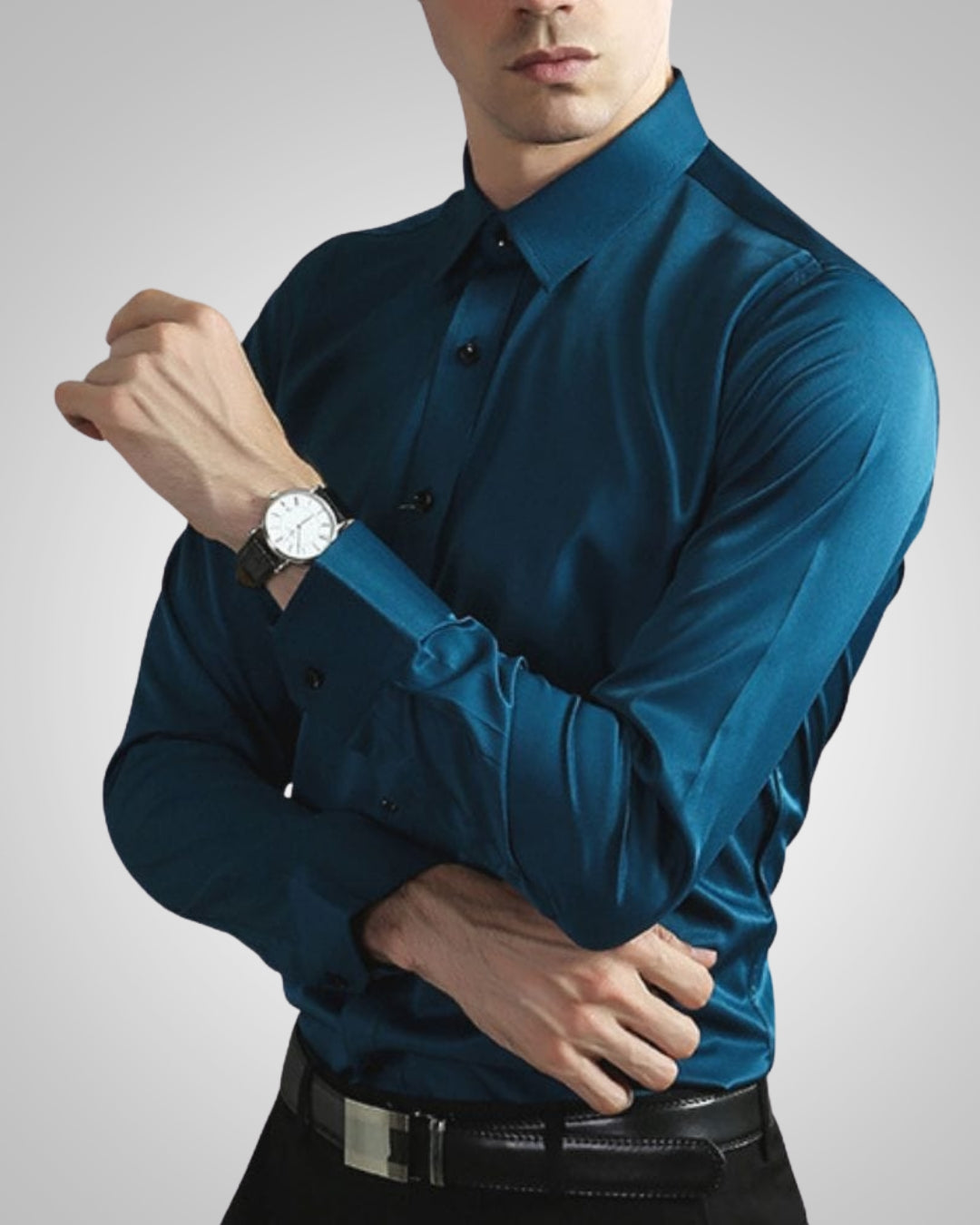 Nathan | Herren Modisches Stretch Hemd