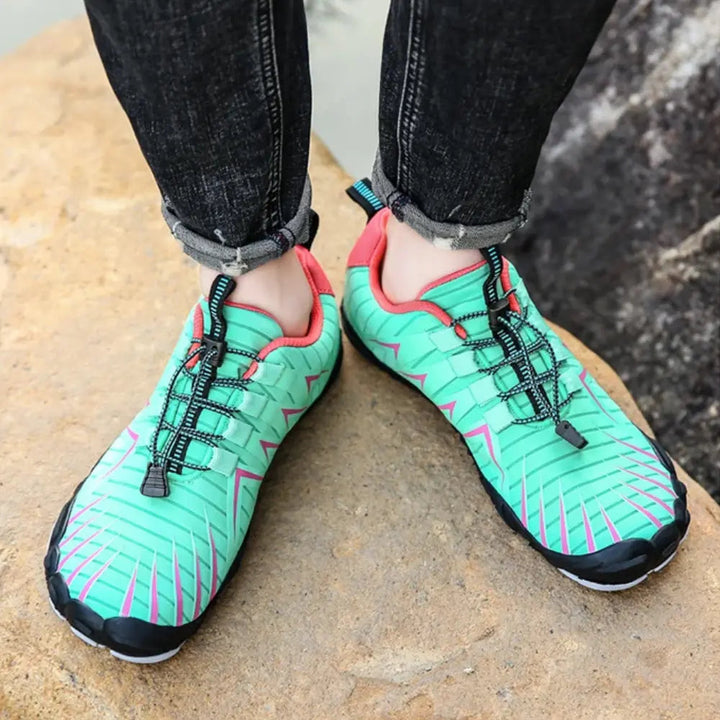 Quinn | Elastische Schnürung Wander Barfußschuhe