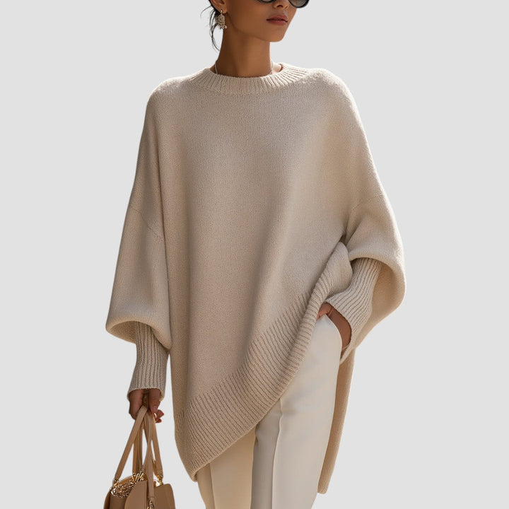 Samantha | Damen Oversized Fledermausärmeln Strickpullover