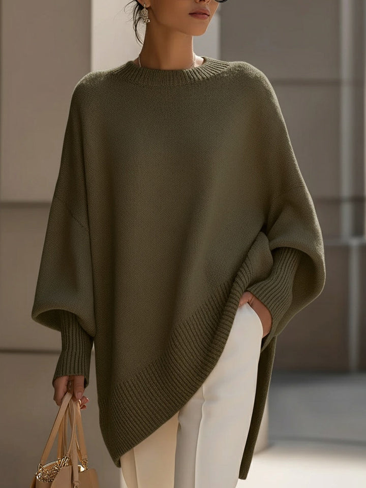 Samantha | Damen Oversized Fledermausärmeln Strickpullover