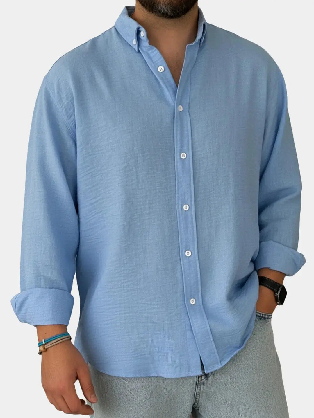 Kaeron | Herren Sommer Button Down Langarm Hemd