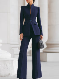 Elsa | Damen Eleganter Geschnittener Blazer Hosenanzug Set