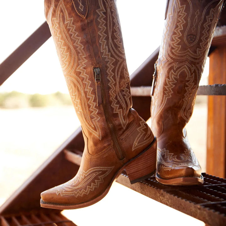 Silja | Damen Casual Bestickte Western Cowboystiefel