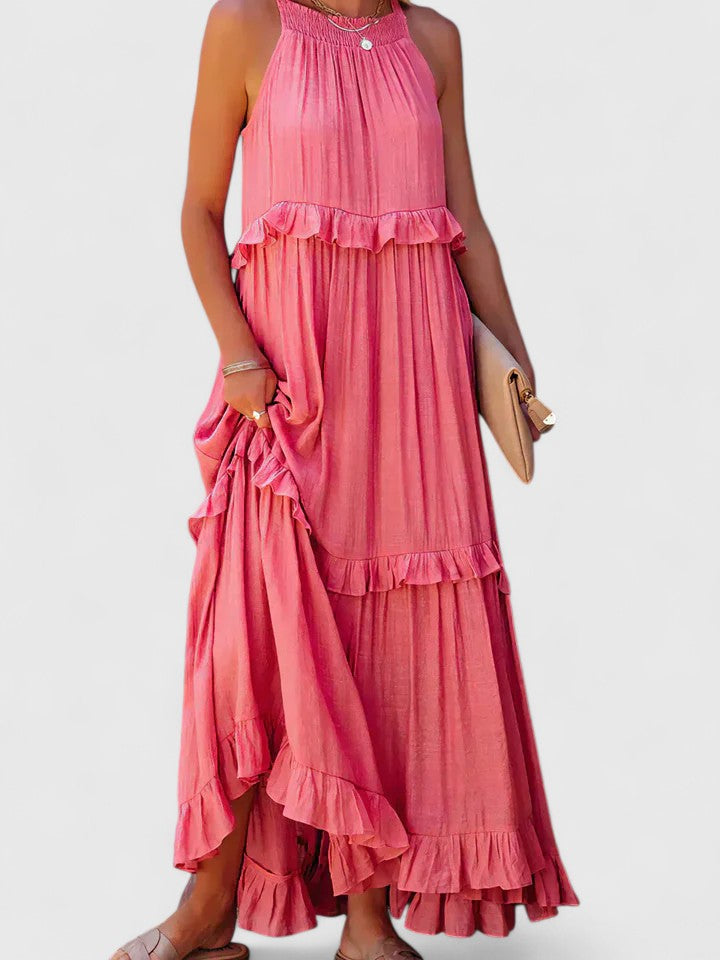 Madeleine | Damen Elegantes Drapiertes Maxikleid