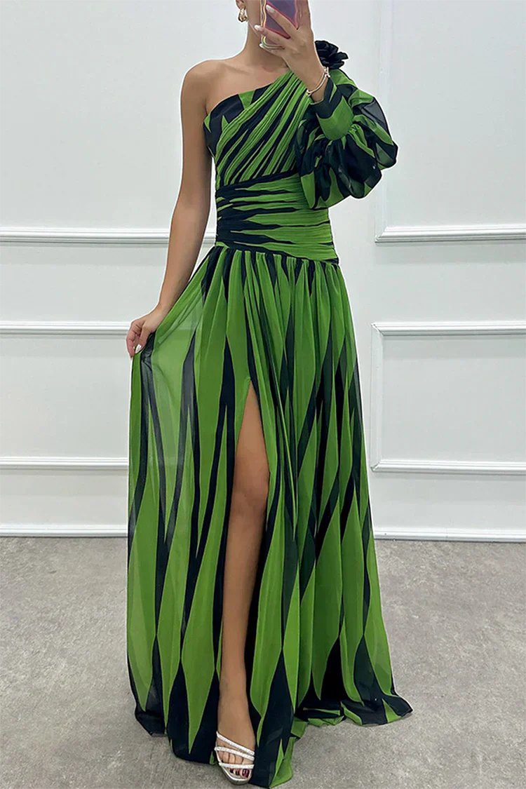 Frederike | Damen Elegante One-Shoulder Hochzeitsgastkleid