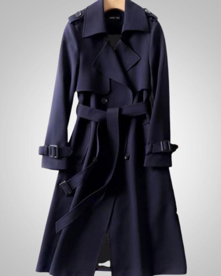 Sandra | Damen Klassischer Bindegürtel Trenchcoat