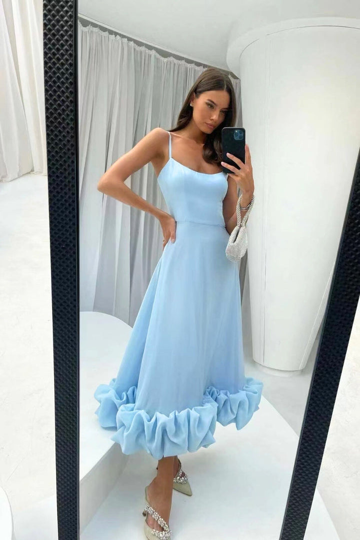 Helene | Damen Elegant Volant Hochzeitsgastkleid